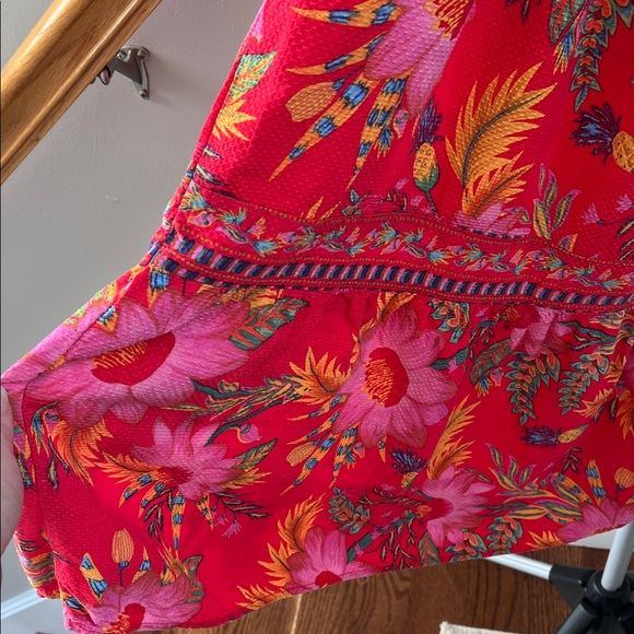 RACHEL Rachel Roy Red Floral A-Line Skirt - Size Small - Picture 3 of 6